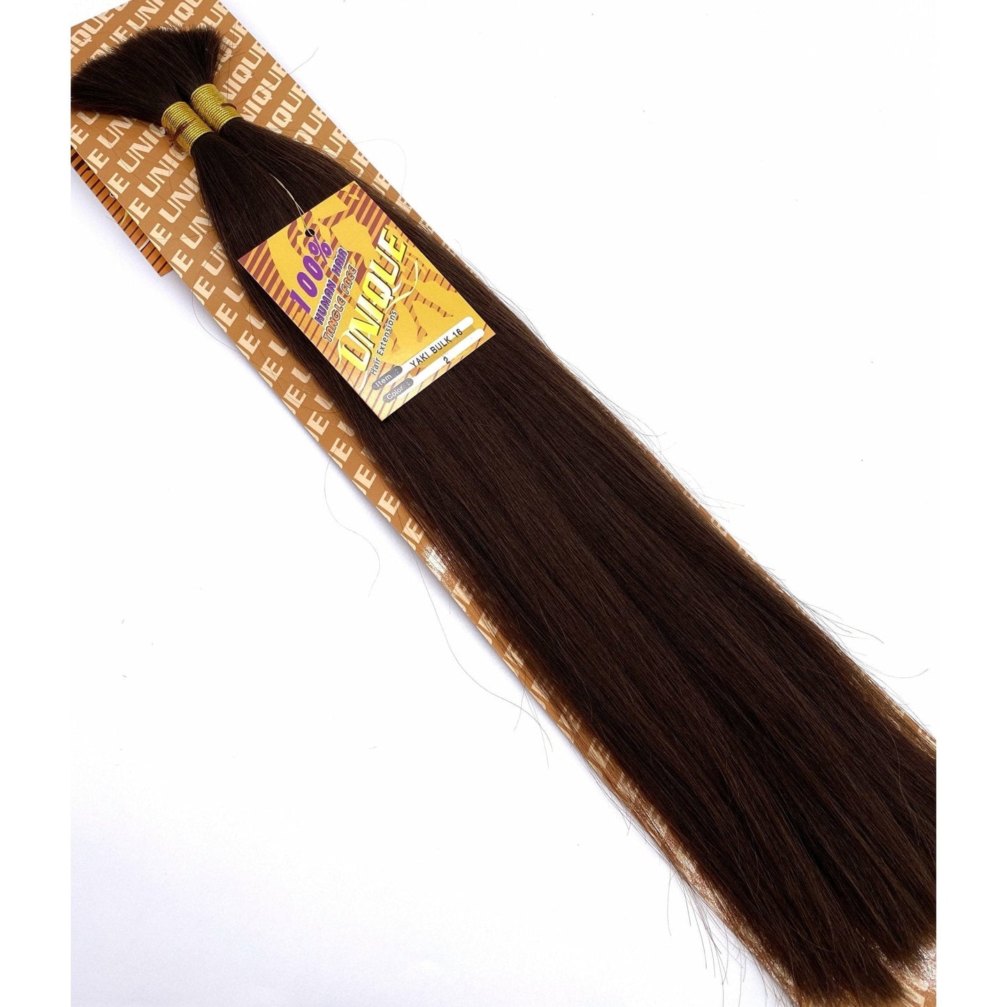 Unique's Yaki Bulk 100% Human Hair 16" Hair Extensions, New With Tags