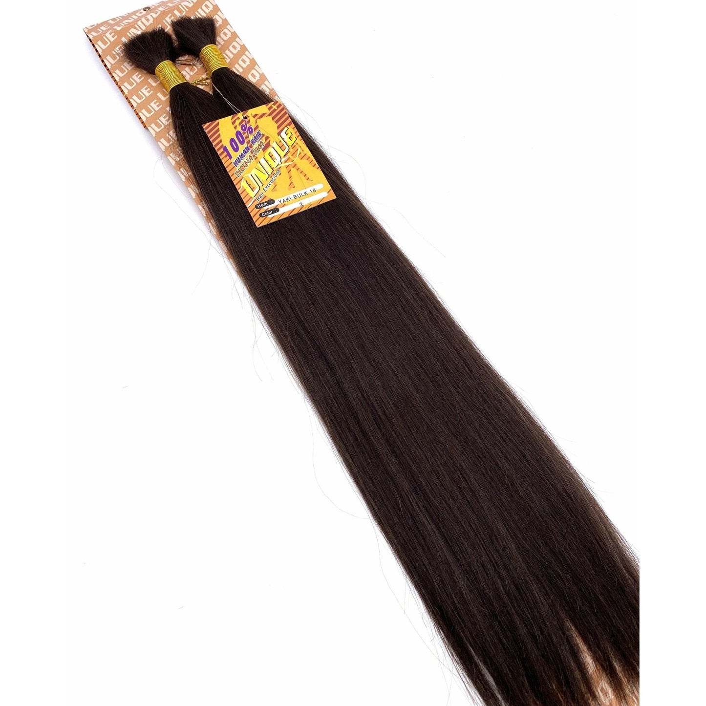 Unique's Yaki Bulk 100% Human Hair 18" Hair Extensions, New With Tags
