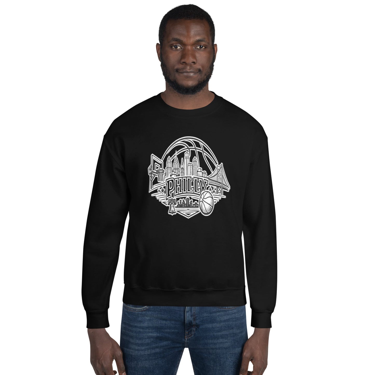 Philly Skyline Basketball Sweatshirt | Philadelphia City Pride Unisex