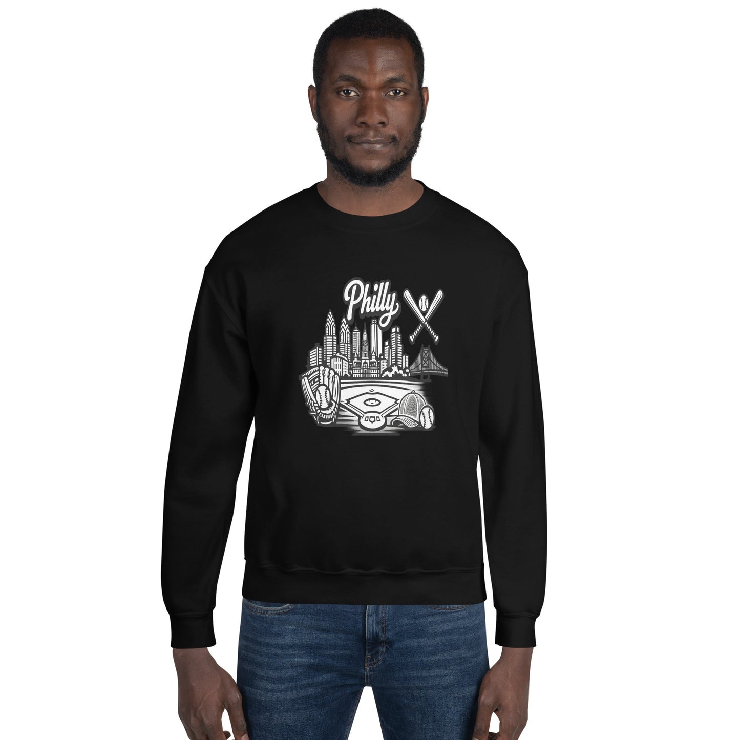 Philly Skyline Baseball Sweatshirt | Philadelphia City Pride Unisex