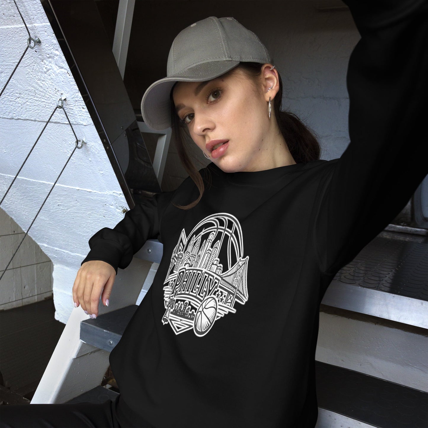 Philly Skyline Basketball Sweatshirt | Philadelphia City Pride Unisex