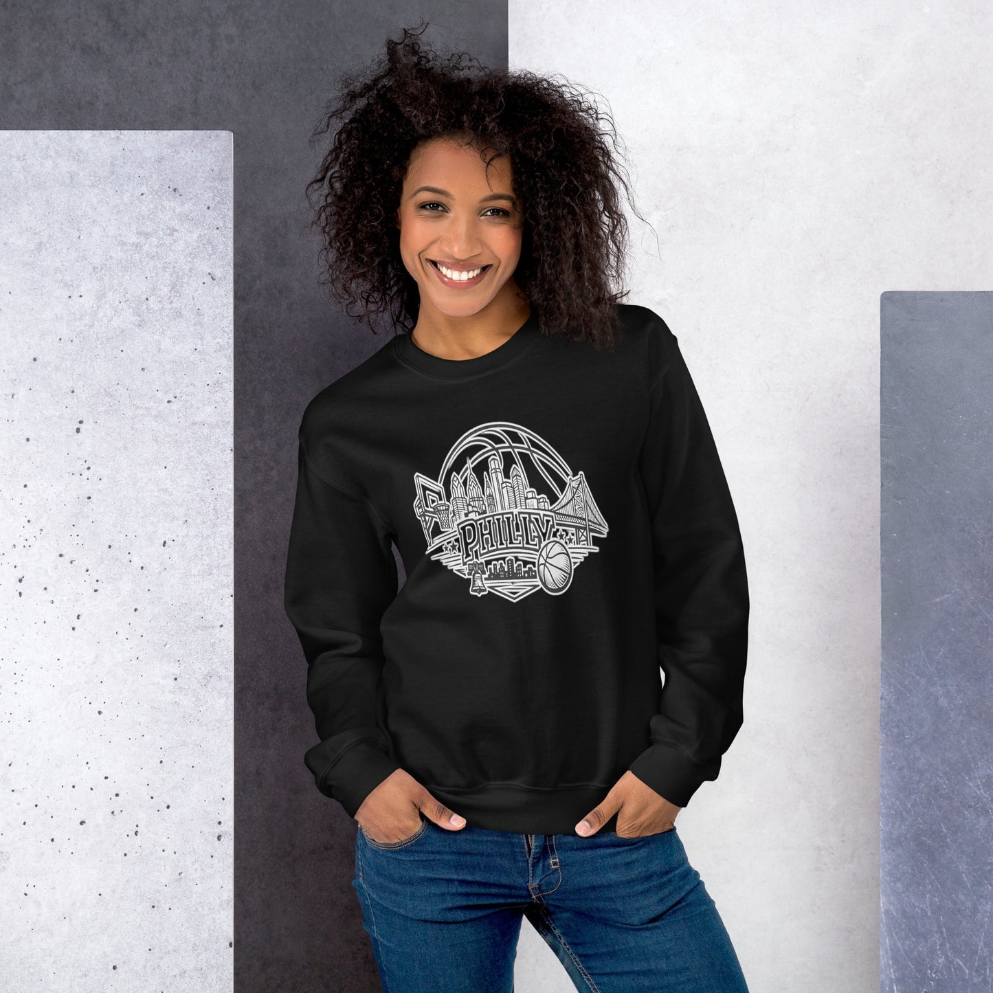 Philly Skyline Basketball Sweatshirt | Philadelphia City Pride Unisex