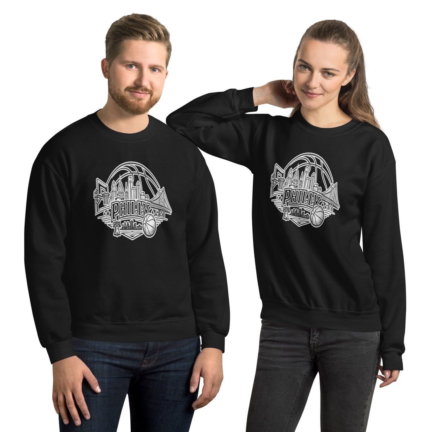 Philly Skyline Basketball Sweatshirt | Philadelphia City Pride Unisex