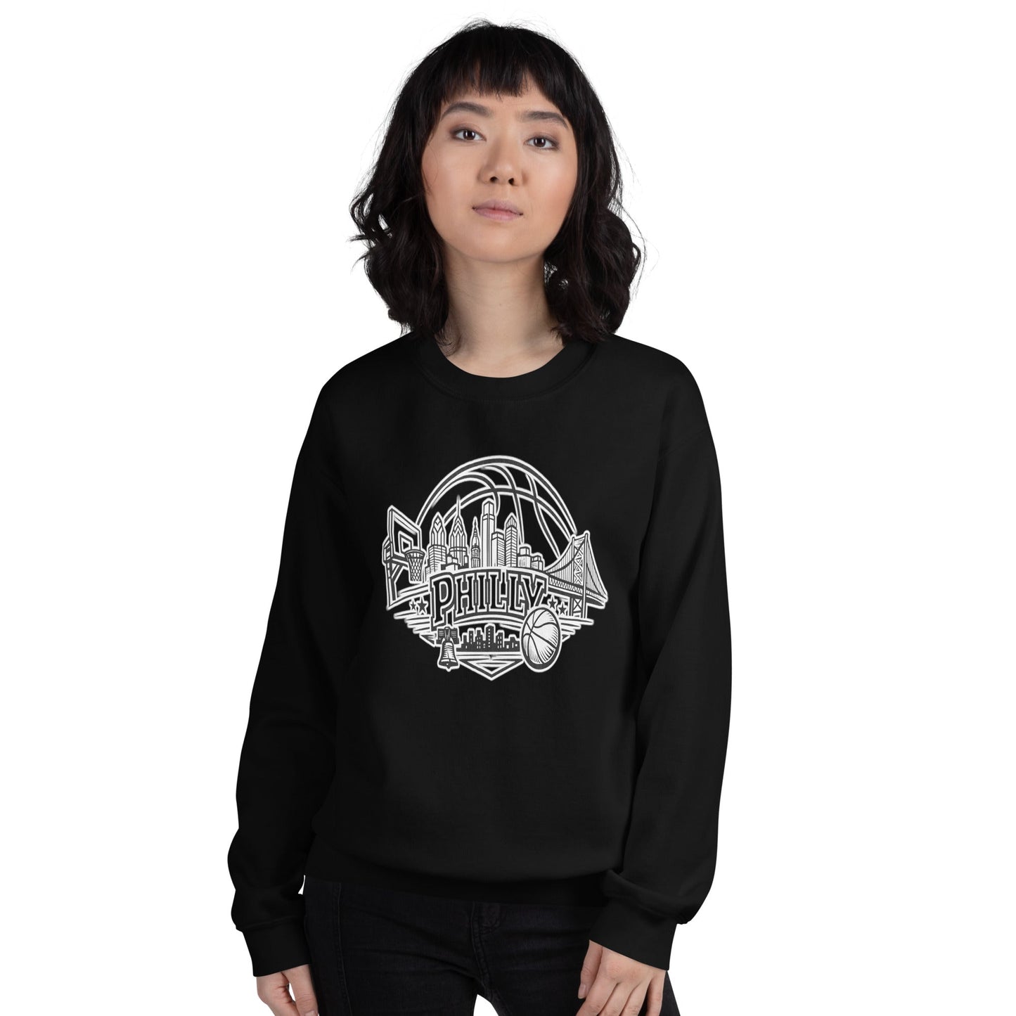 Philly Skyline Basketball Sweatshirt | Philadelphia City Pride Unisex