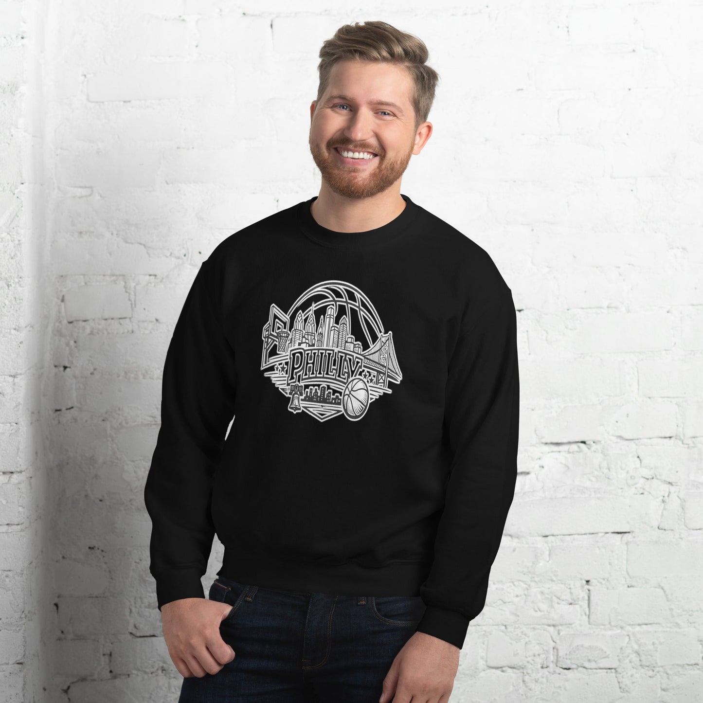 Philly Skyline Basketball Sweatshirt | Philadelphia City Pride Unisex