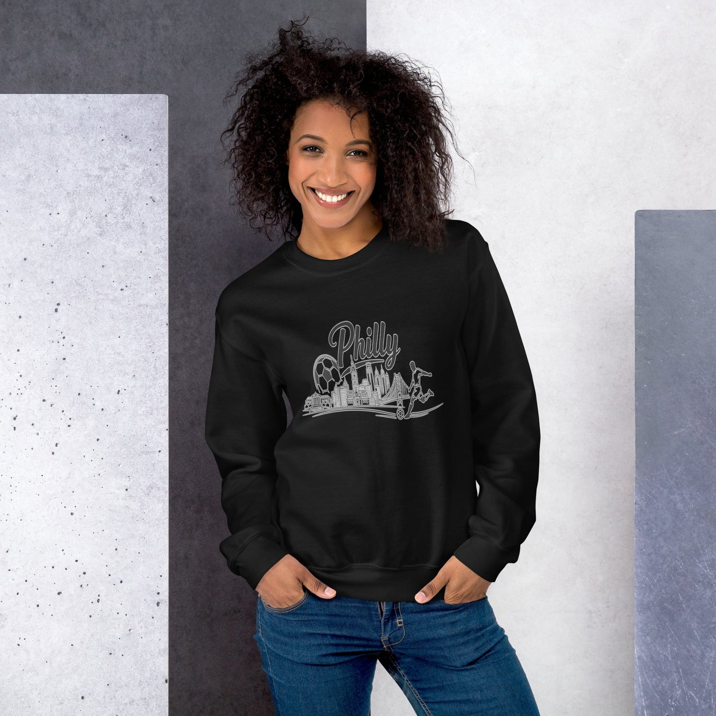 Philly Skyline Soccer Sweatshirt | Philadelphia City Pride Unisex