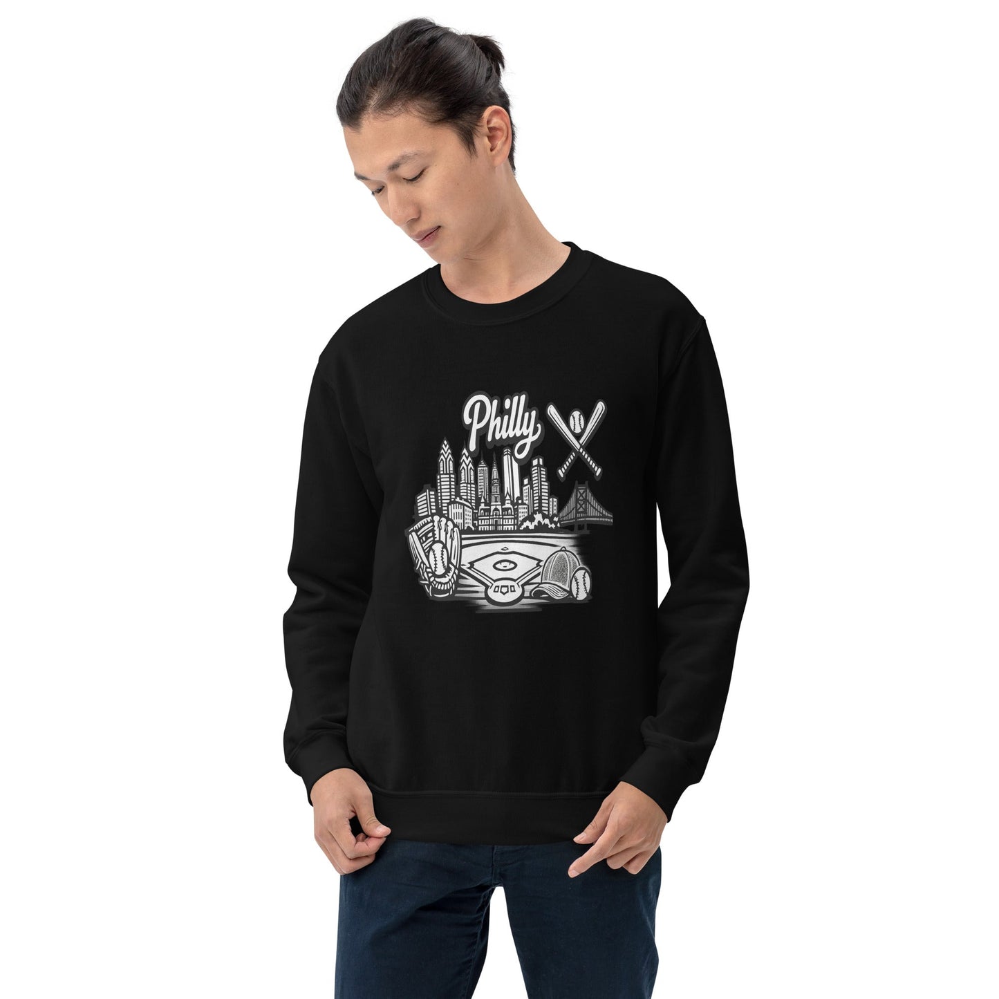 Philly Skyline Baseball Sweatshirt | Philadelphia City Pride Unisex