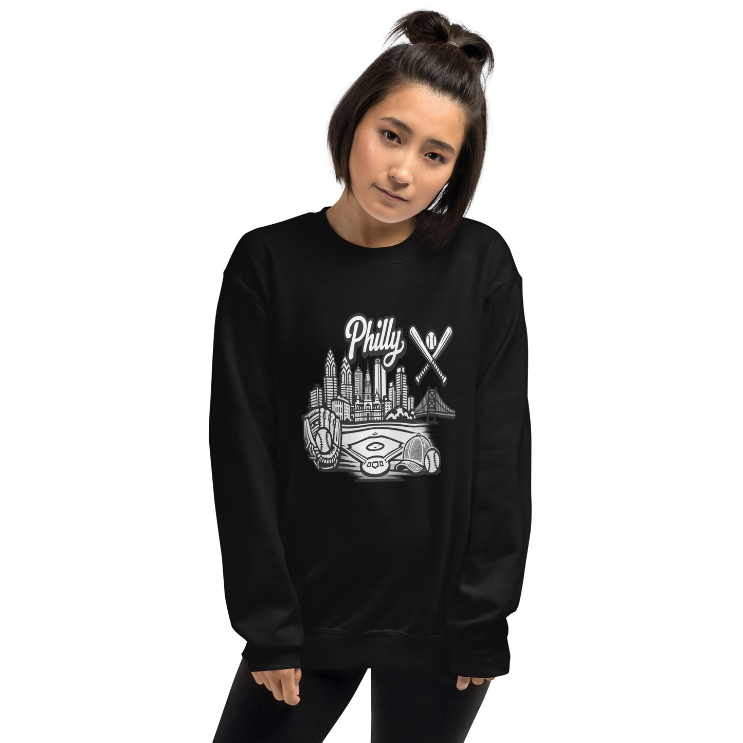 Philly Skyline Baseball Sweatshirt | Philadelphia City Pride Unisex
