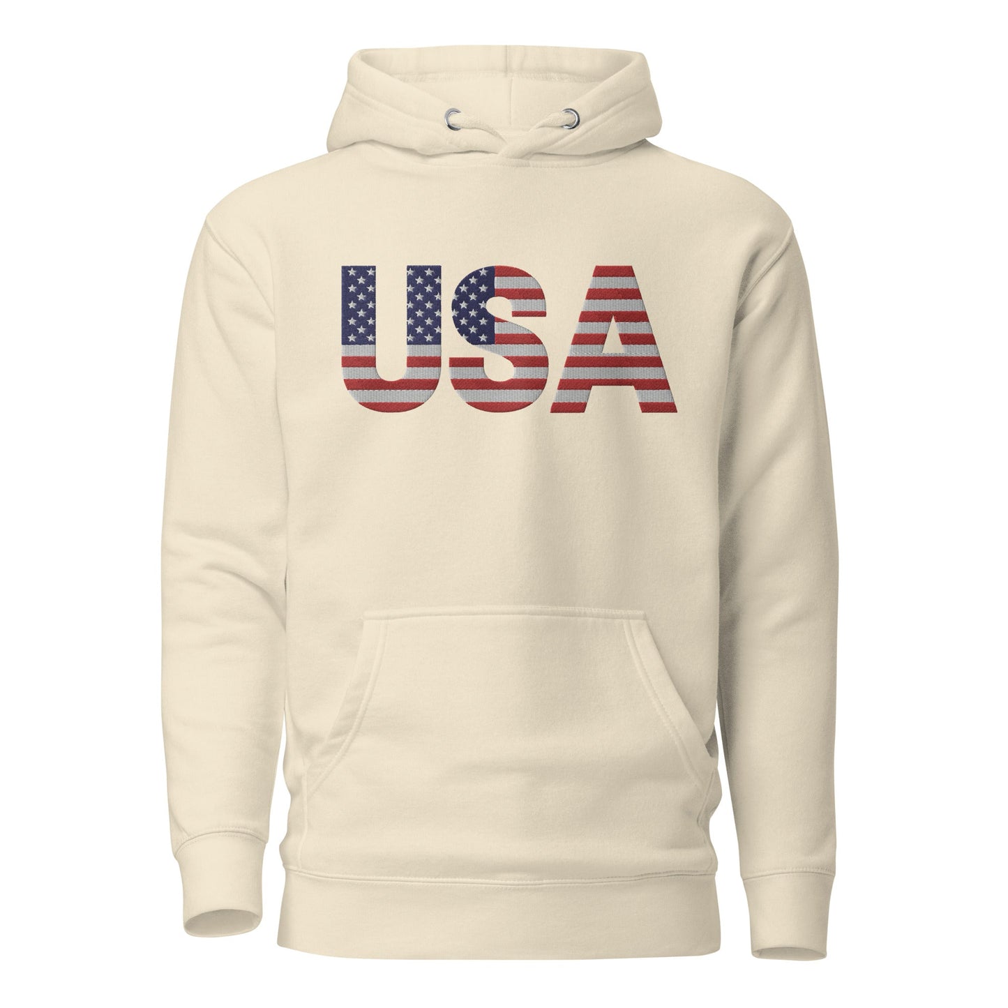 Bordado grande EE. UU. - calavera sin manga - Talla pequeña, así que pide una talla más grande - Sudadera unisex con capucha