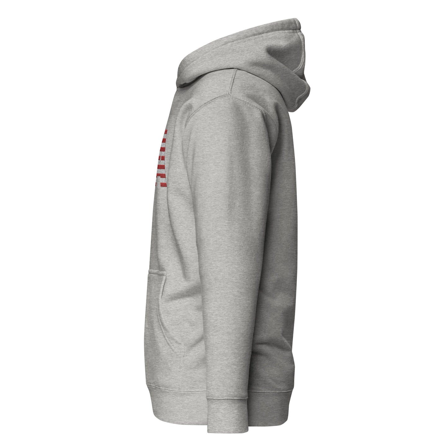 Bordado grande EE. UU. - calavera sin manga - Talla pequeña, así que pide una talla más grande - Sudadera unisex con capucha