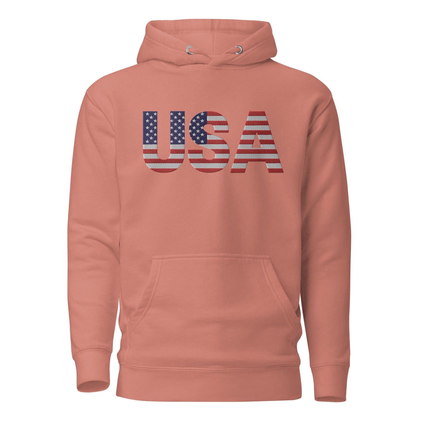 Bordado grande EE. UU. - calavera sin manga - Talla pequeña, así que pide una talla más grande - Sudadera unisex con capucha