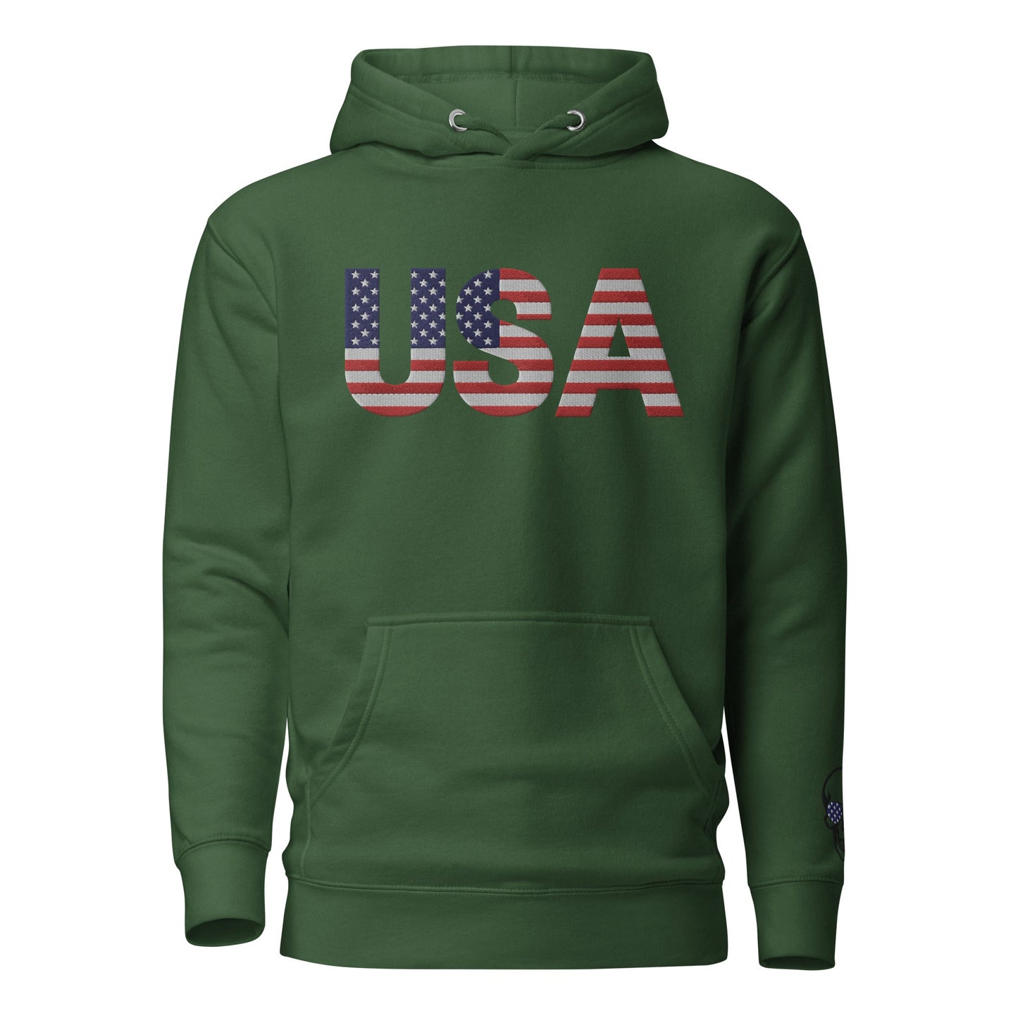 Bordado grande de EE. UU. - Talla pequeña, se recomienda pedir una talla más grande - Sudadera con capucha unisex