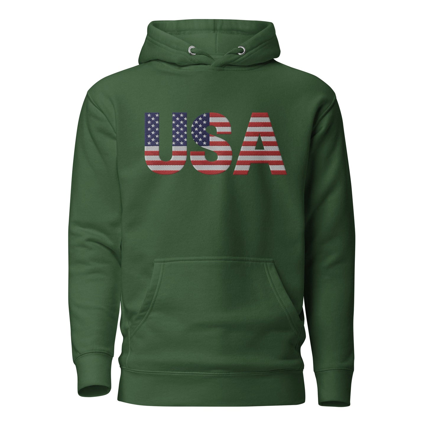 Bordado grande EE. UU. - calavera sin manga - Talla pequeña, así que pide una talla más grande - Sudadera unisex con capucha