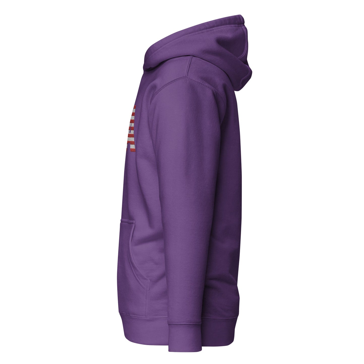 Bordado grande EE. UU. - calavera sin manga - Talla pequeña, así que pide una talla más grande - Sudadera unisex con capucha