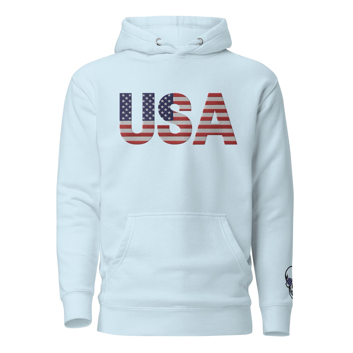 Bordado grande de EE. UU. - Talla pequeña, se recomienda pedir una talla más grande - Sudadera con capucha unisex