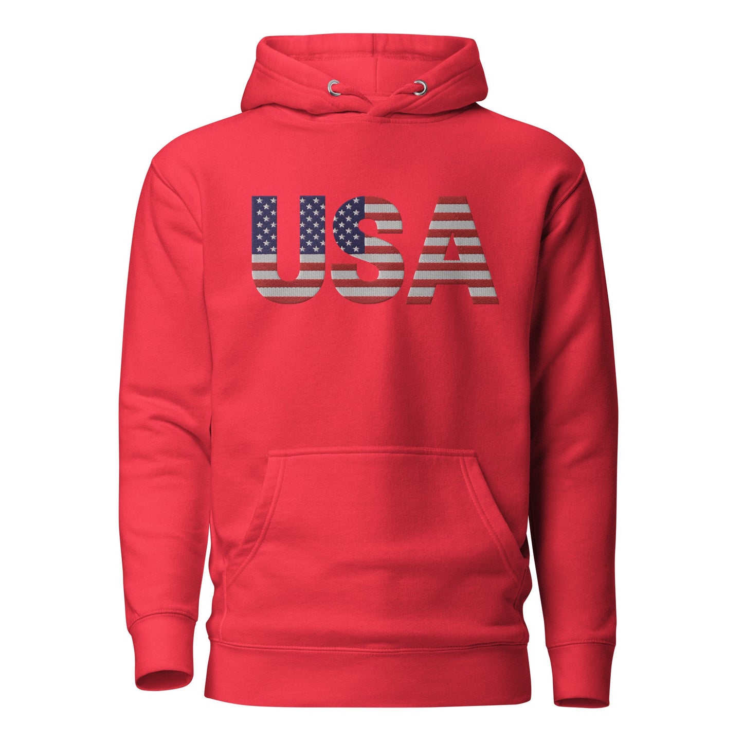 Bordado grande EE. UU. - calavera sin manga - Talla pequeña, así que pide una talla más grande - Sudadera unisex con capucha