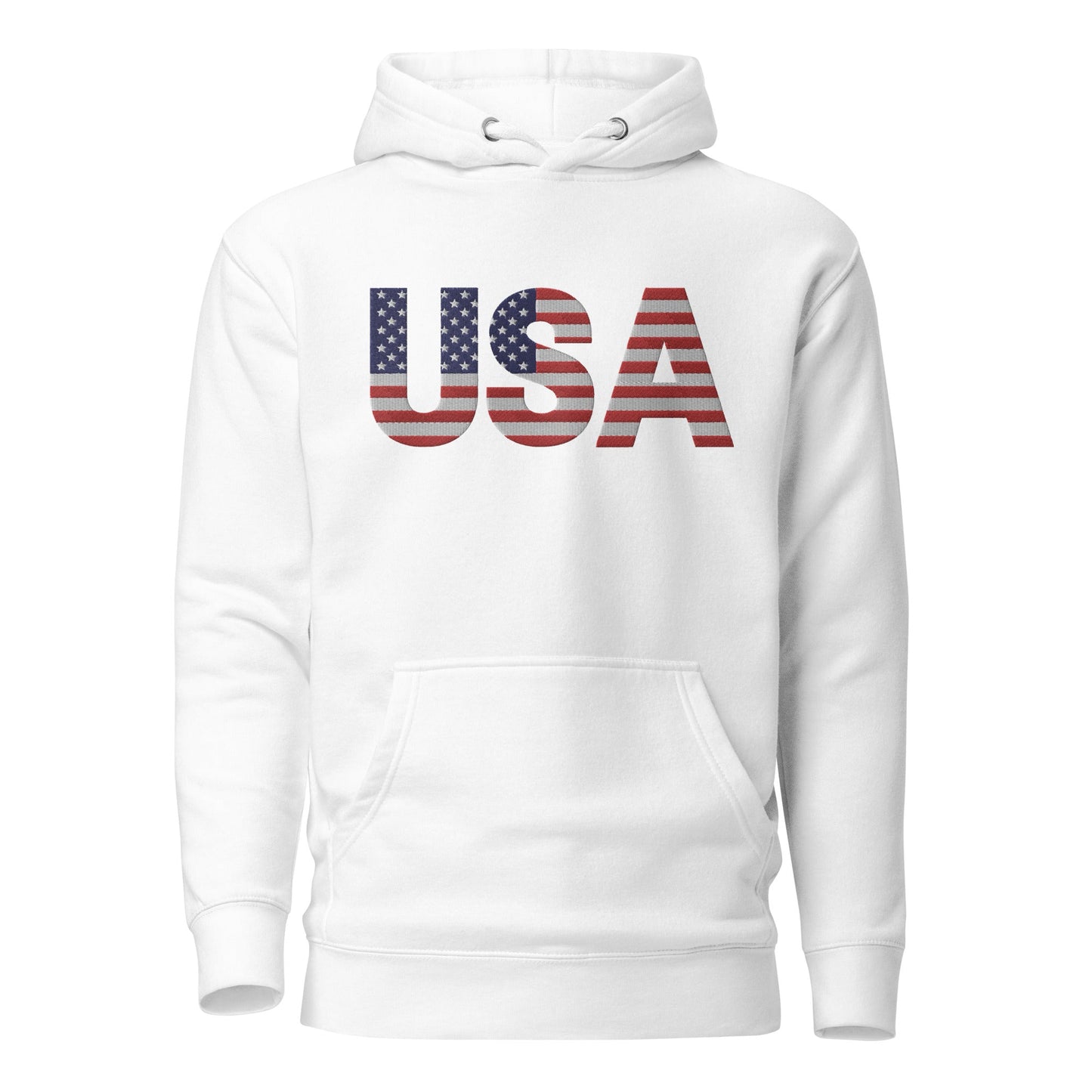 Bordado grande EE. UU. - calavera sin manga - Talla pequeña, así que pide una talla más grande - Sudadera unisex con capucha