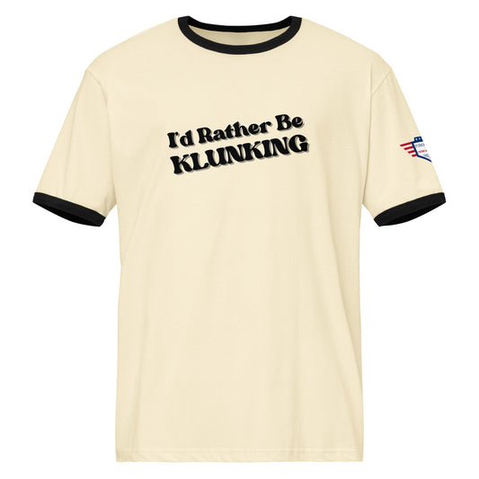 Prefiero hacer klunking - Camiseta unisex con ribete en contraste