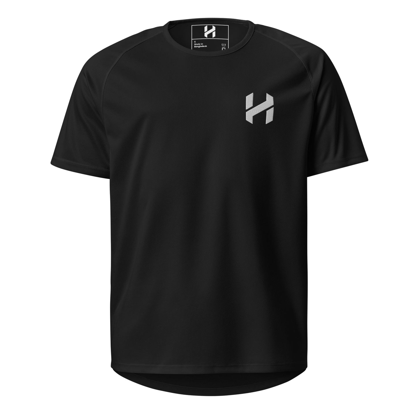 Camiseta deportiva de alto rendimiento para hombre ShopHnH – Camiseta de malla atlética negra para hacer ejercicio | Top transpirable de poliéster para gimnasio y ropa urbana con logotipo 3D