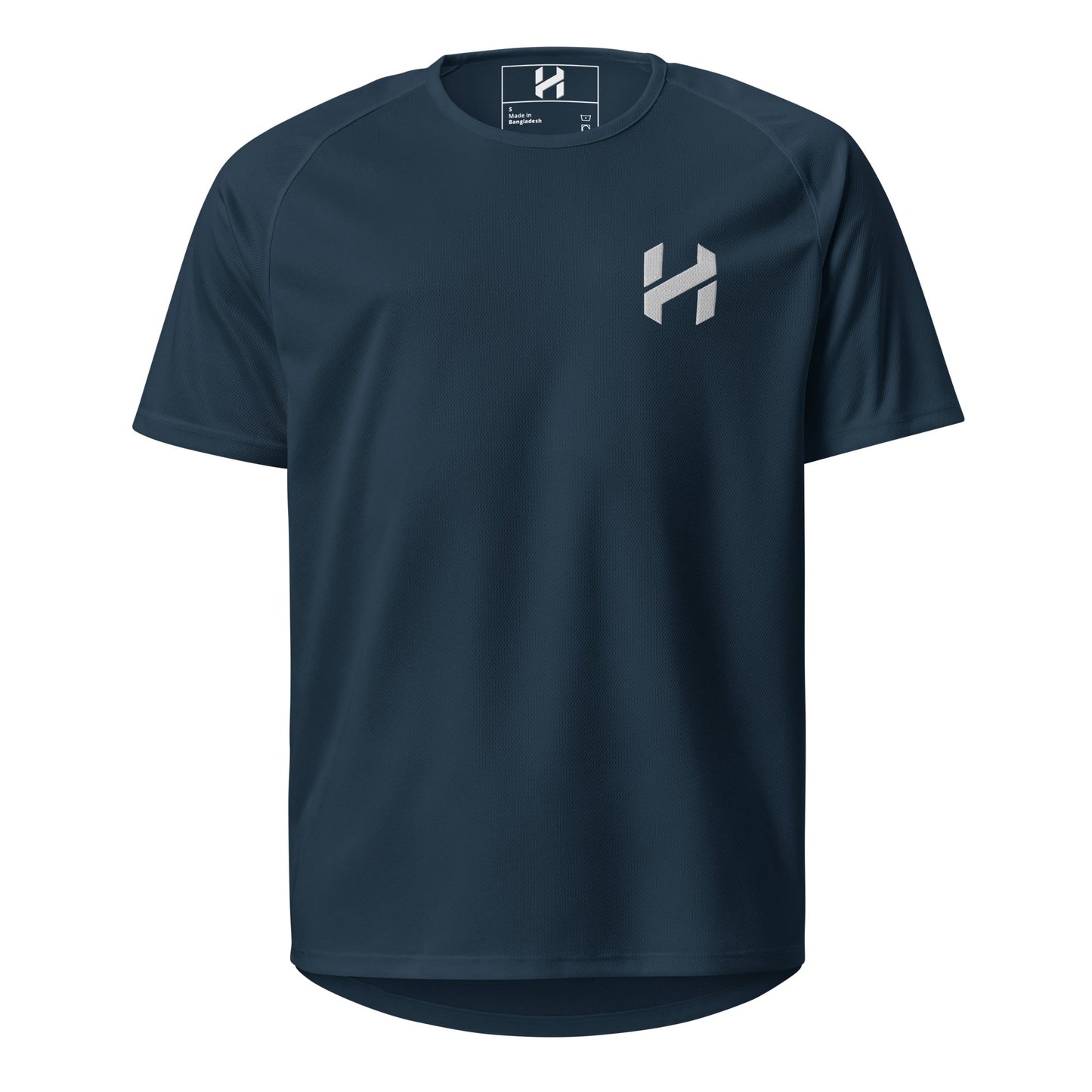 Camiseta deportiva de alto rendimiento para hombre ShopHnH – Camiseta de malla atlética negra para hacer ejercicio | Top transpirable de poliéster para gimnasio y ropa urbana con logotipo 3D