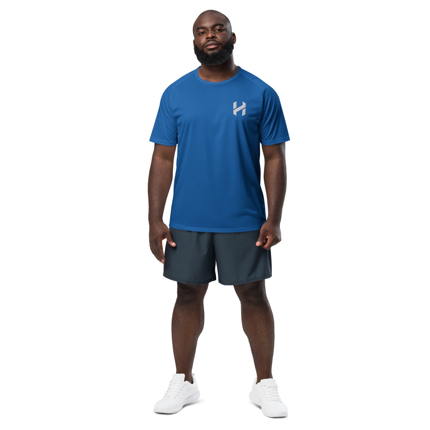 Camiseta deportiva de alto rendimiento para hombre ShopHnH – Camiseta de malla atlética negra para hacer ejercicio | Top transpirable de poliéster para gimnasio y ropa urbana con logotipo 3D