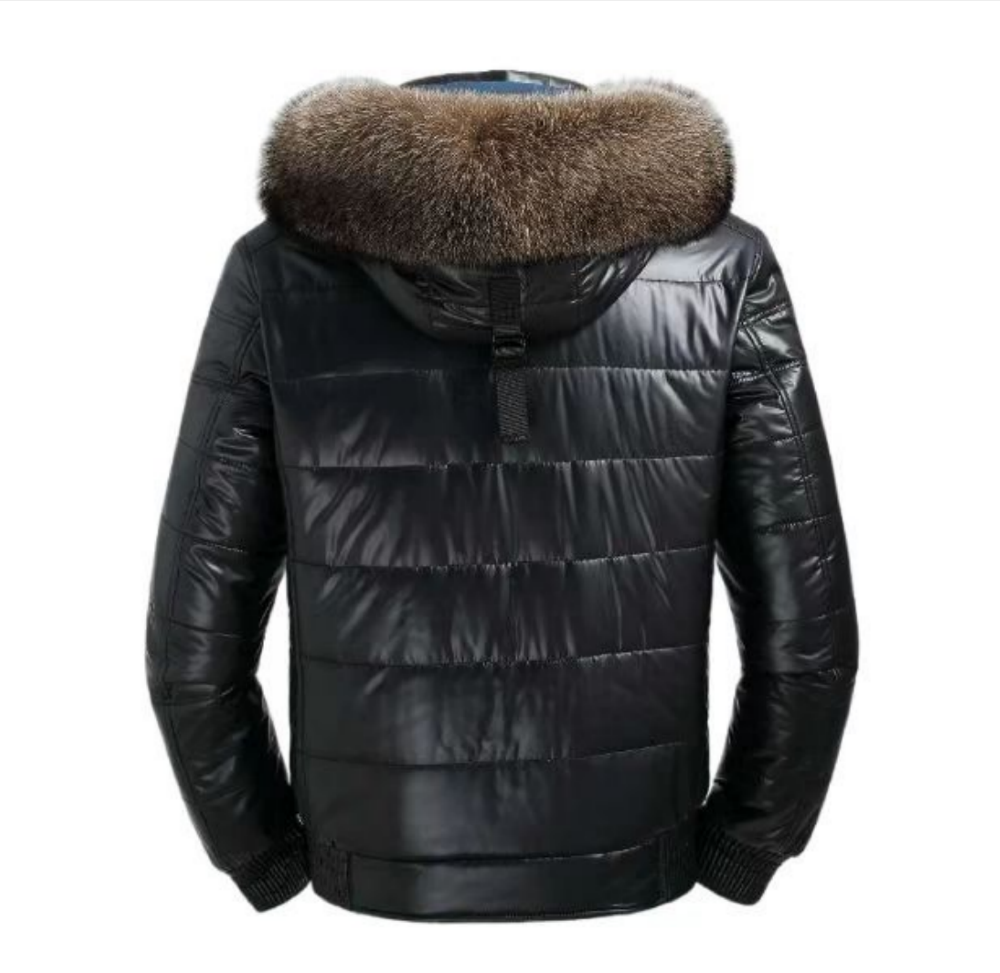 Chaqueta con ribete de piel auténtica y relleno de pelo de camello