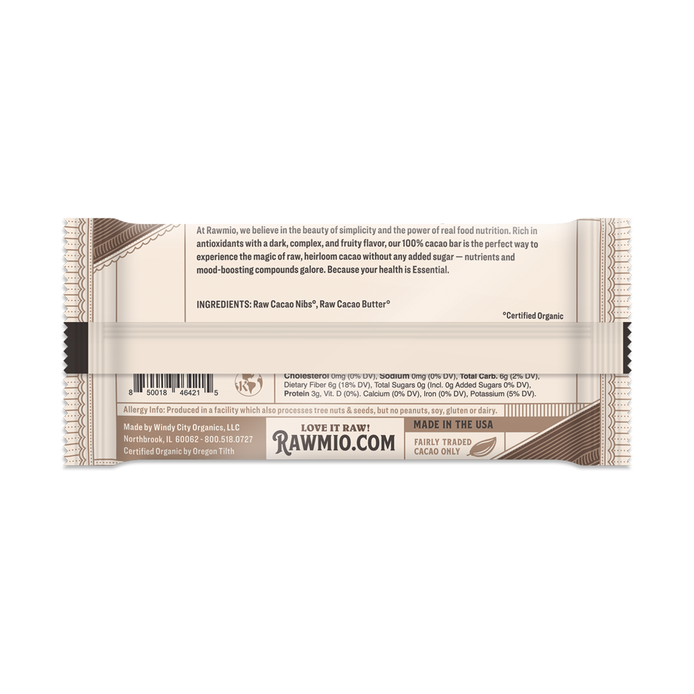 Essential Dark Chocolate Bar - 100% Cacao
