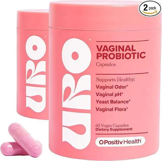 URO Vaginal Vegan Probiotic for Women with Vaginal Health, Vaginal Odor, pH & Yeast Balance Support Capsules - 60ct