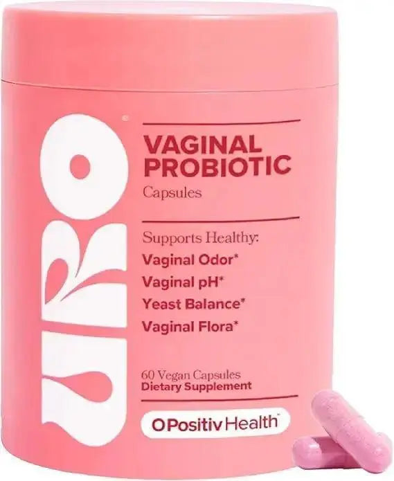 URO Vaginal Vegan Probiotic for Women with Vaginal Health, Vaginal Odor, pH & Yeast Balance Support Capsules - 60ct
