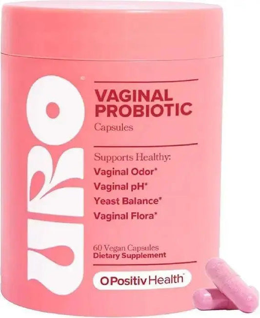 URO Vaginal Vegan Probiotic for Women with Vaginal Health, Vaginal Odor, pH & Yeast Balance Support Capsules - 60ct