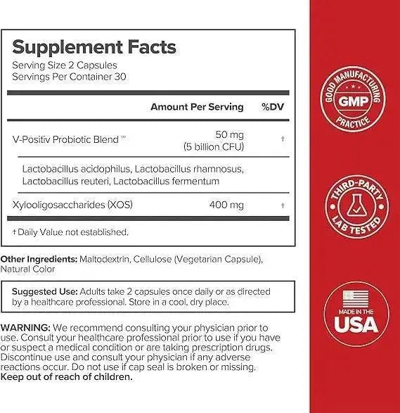 URO Vaginal Vegan Probiotic for Women with Vaginal Health, Vaginal Odor, pH & Yeast Balance Support Capsules - 60ct