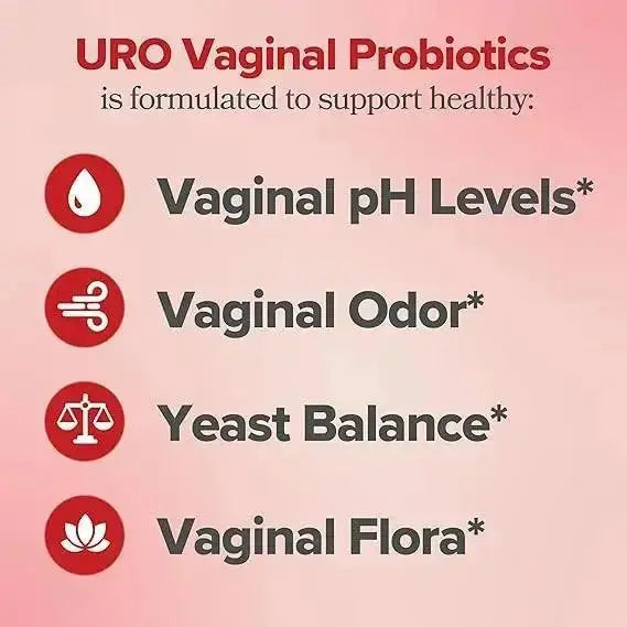 URO Vaginal Vegan Probiotic for Women with Vaginal Health, Vaginal Odor, pH & Yeast Balance Support Capsules - 60ct