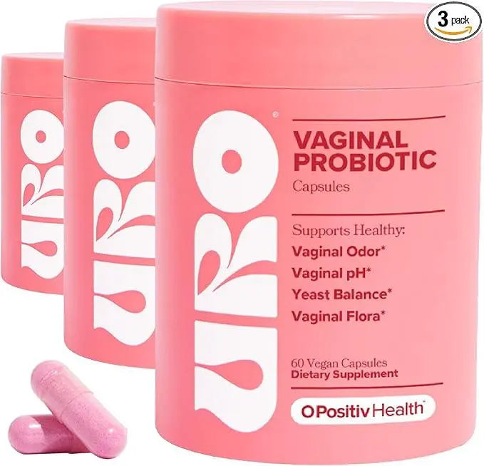 URO Vaginal Vegan Probiotic for Women with Vaginal Health, Vaginal Odor, pH & Yeast Balance Support Capsules - 60ct