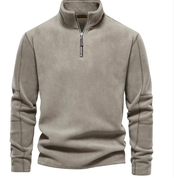 Sudadera de forro polar con cremallera y cuello alto para hombre