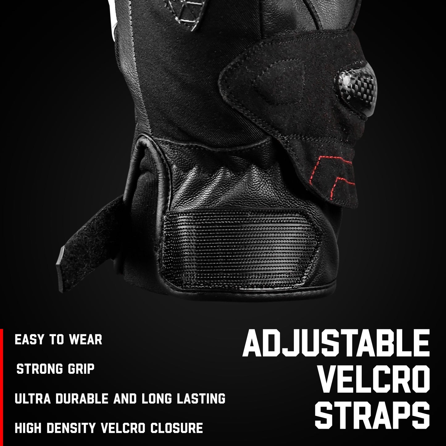 Guantes de moto de cuero Carbon X - Protección para nudillos