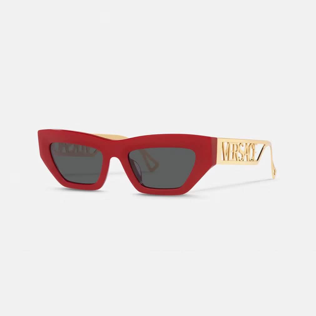 Versace 90s Vintage Logo Cat-Eye Sunglasses (Refurbished)