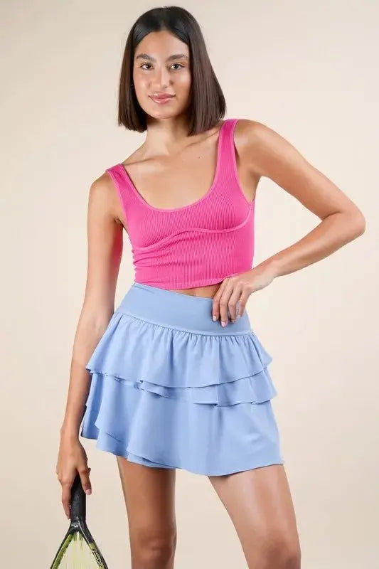 Shorts Trendsi Riffled Active Skirt Women's Workout Skort USA Shipped!