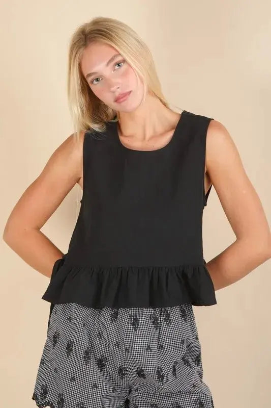 Accessories Trendsi Ruffled Side Tie Top Women's Summer Casual Sleeveless Tank