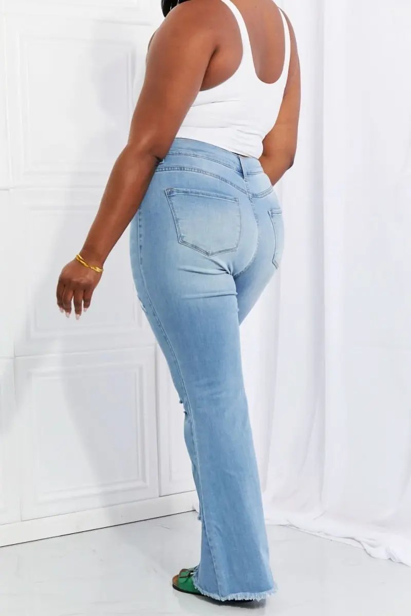 Women's Flare Jeans Women's Jeans - Comfy Fit Vibrant - Button Flare Denim