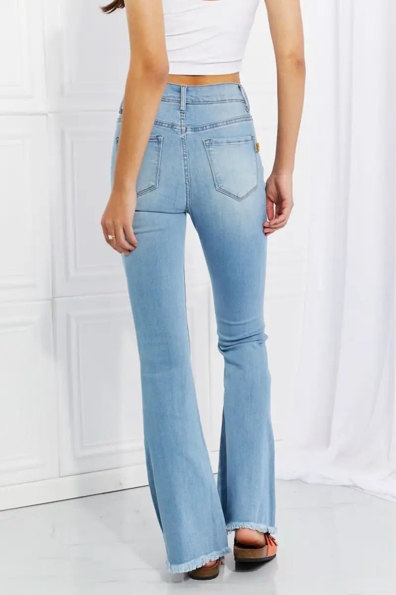 Women's Flare Jeans Women's Jeans - Comfy Fit Vibrant - Button Flare Denim