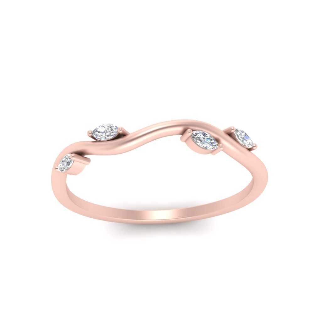 Vine Marquise Simple Wedding Band