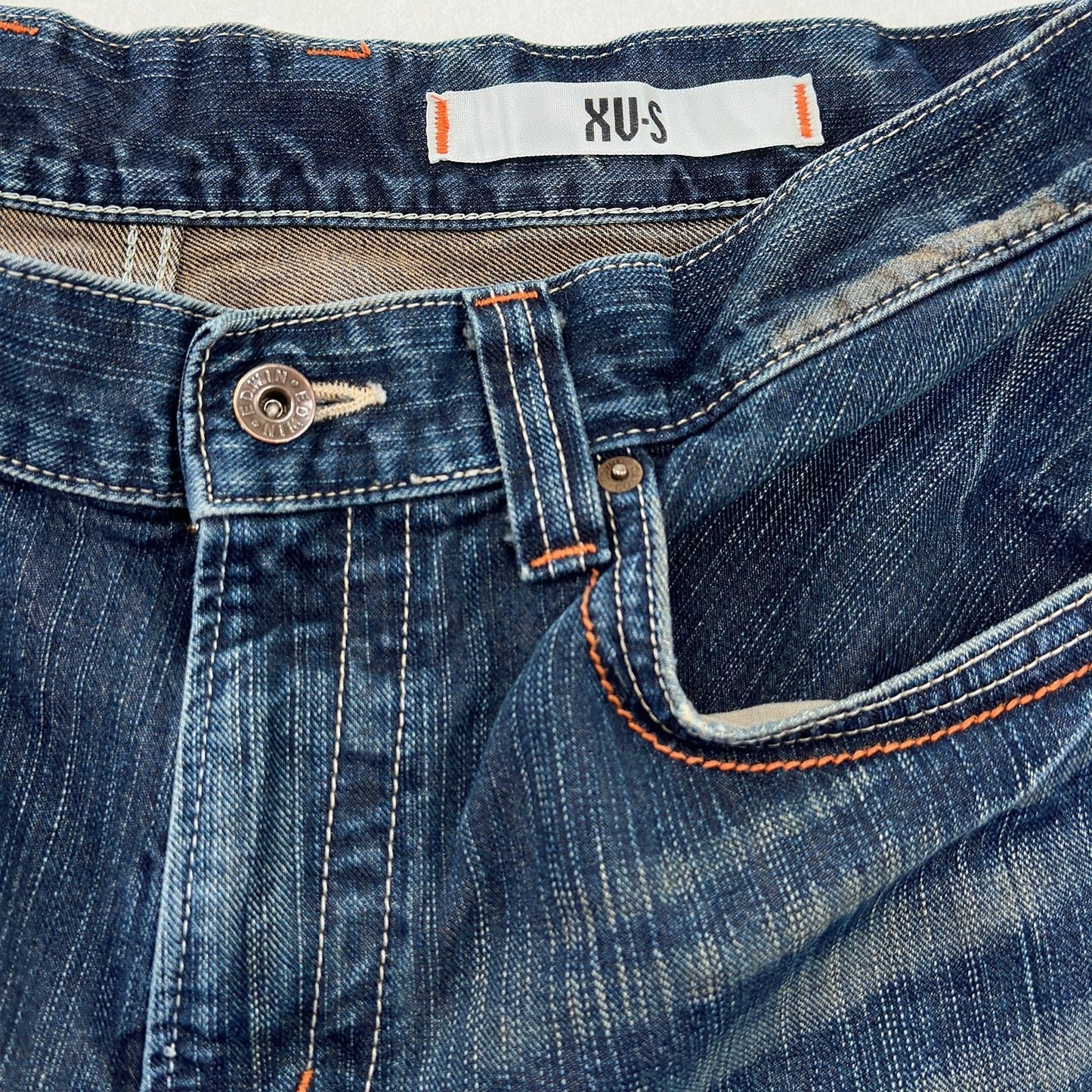Edwin Vintage Distressed Denim Jean Shorts - 34