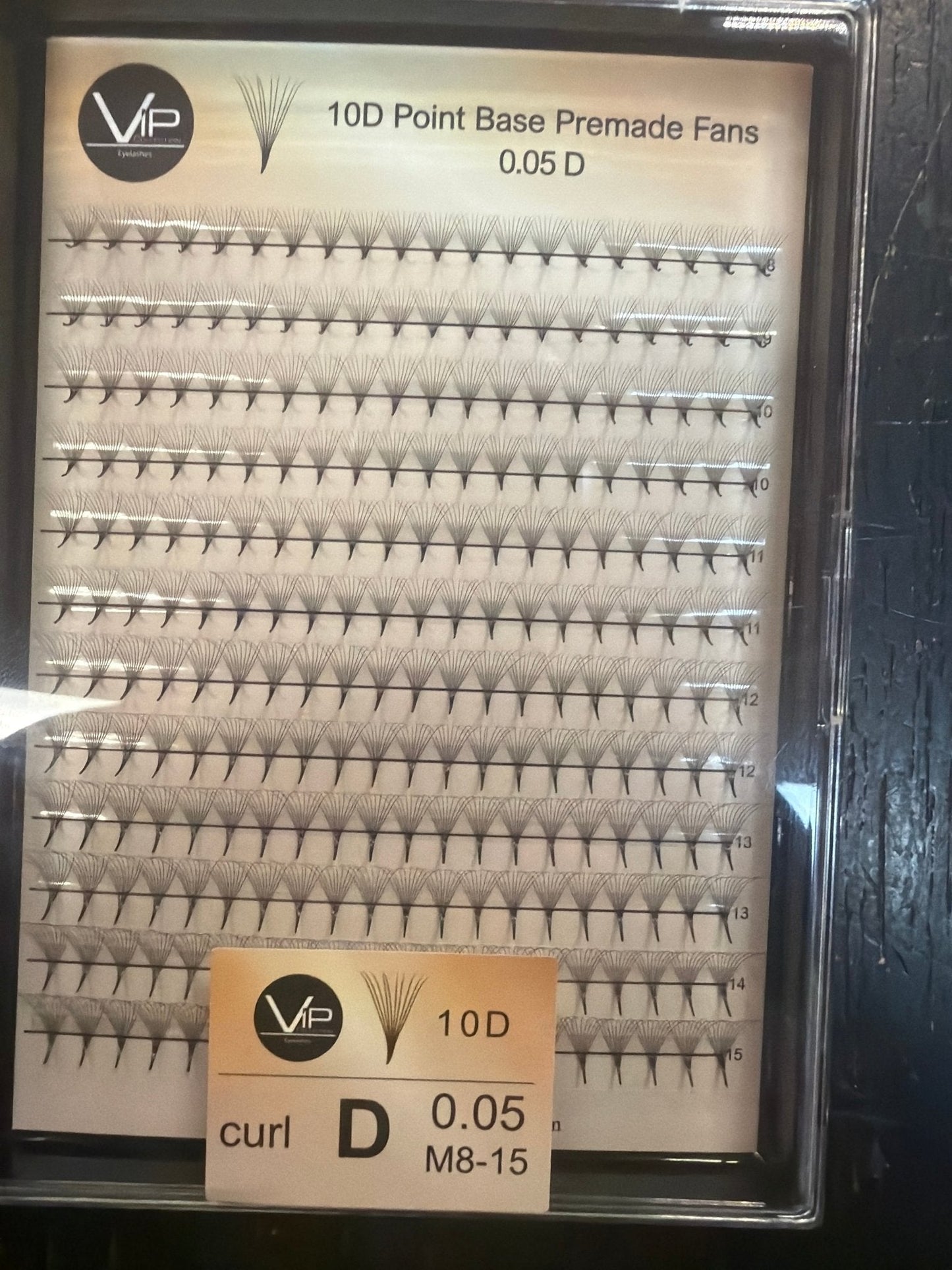 VIP 10D Point Base Premade Fans 0.05 12 Lines - C Mix, D Mix, CC Mic, DD Mix Large Trays