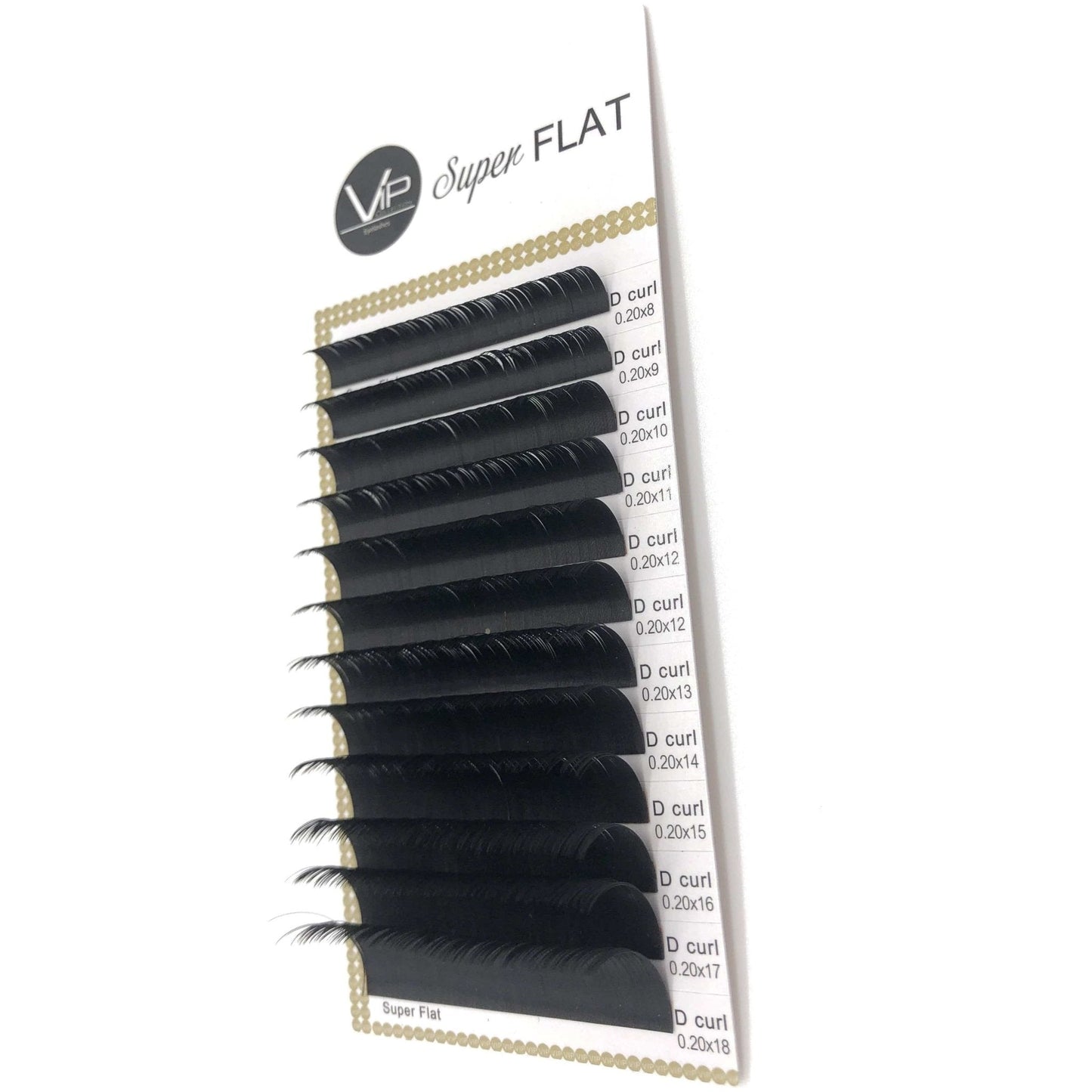 VIP Eyelashes Super Flat Extensions 12 Lines 0.20mm D Curl