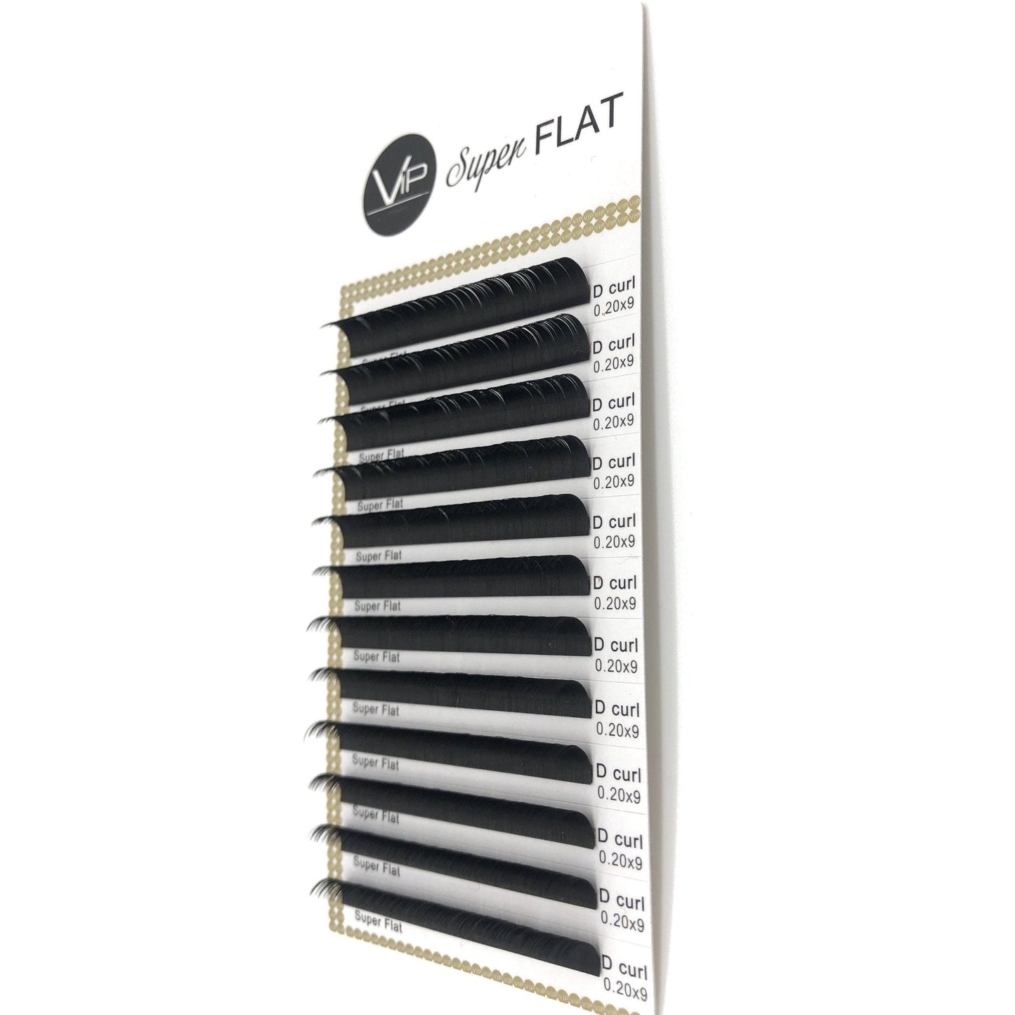 VIP Eyelashes Super Flat Extensions 12 Lines 0.20mm D Curl