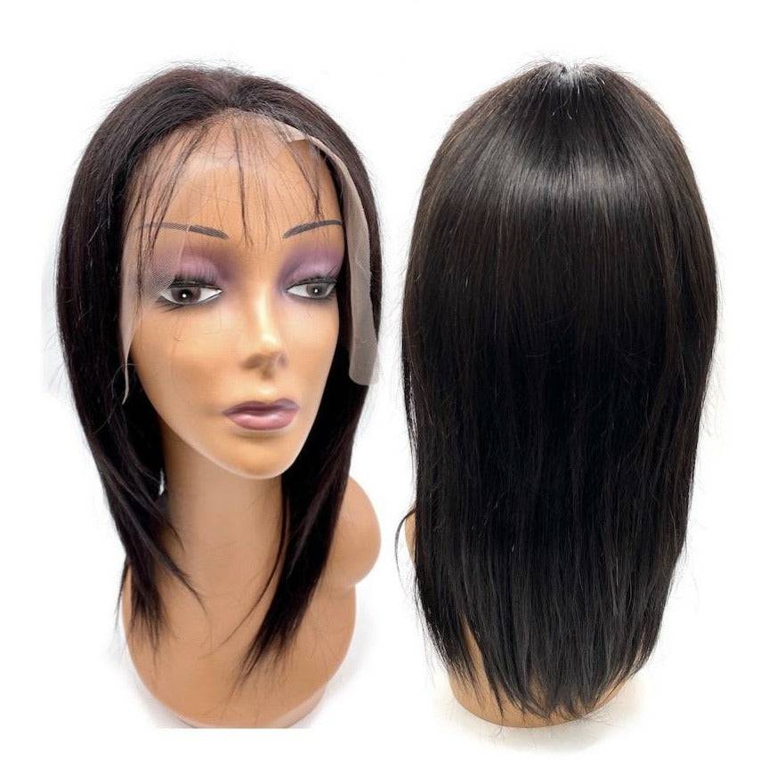 VIP Lace Front Wig, 100% Human Hair, Natural Black, 180 Density, Straight