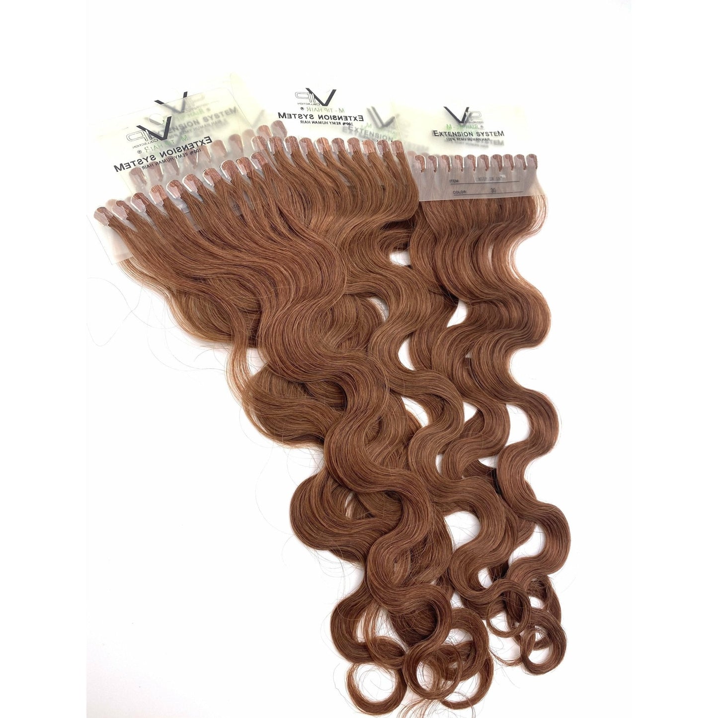 VIP M-Tip System Tape Hair Extensions 100 Strands Wavy 18"
