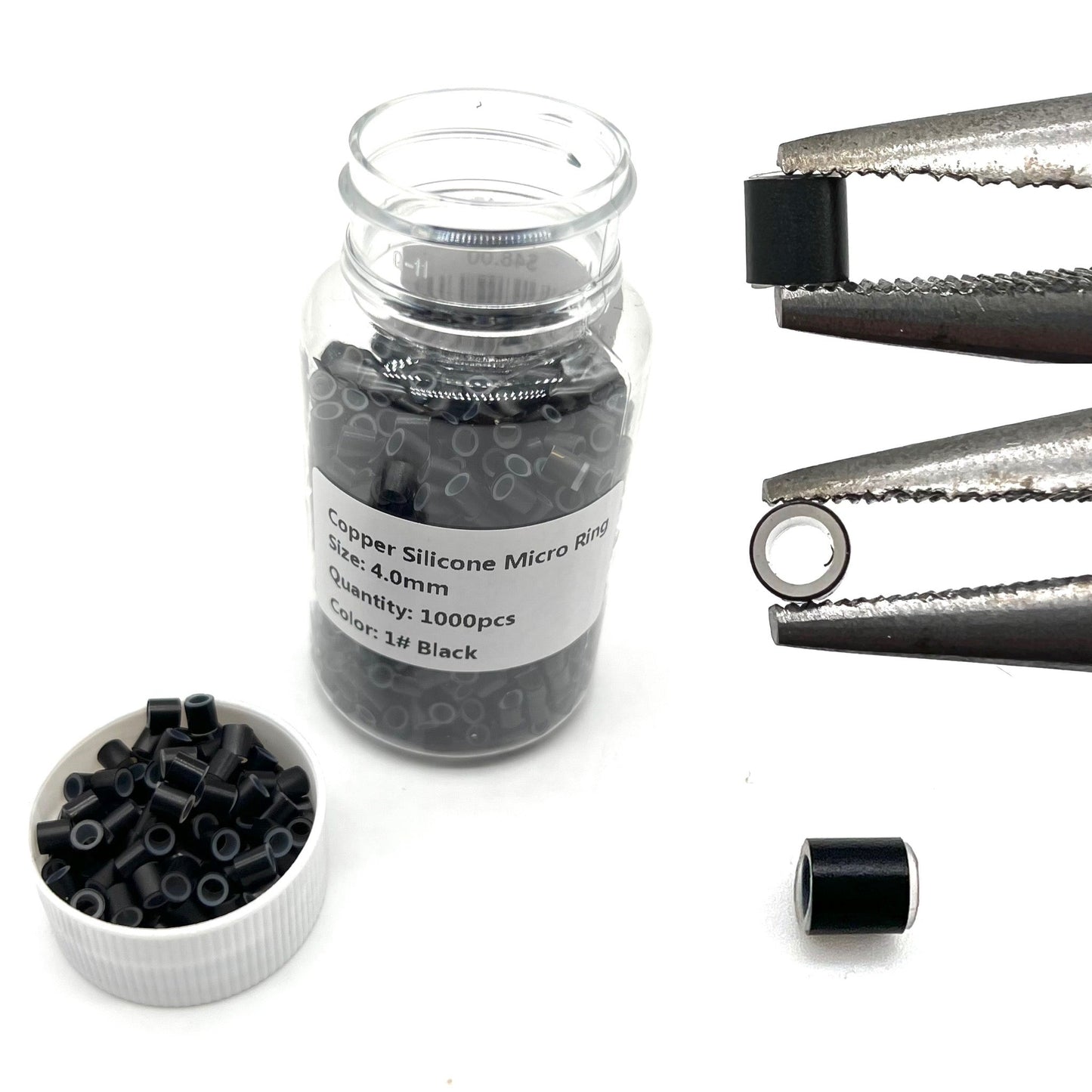 VIP Extensions Micro Rings Silicon Copper #1 Hair Extensions