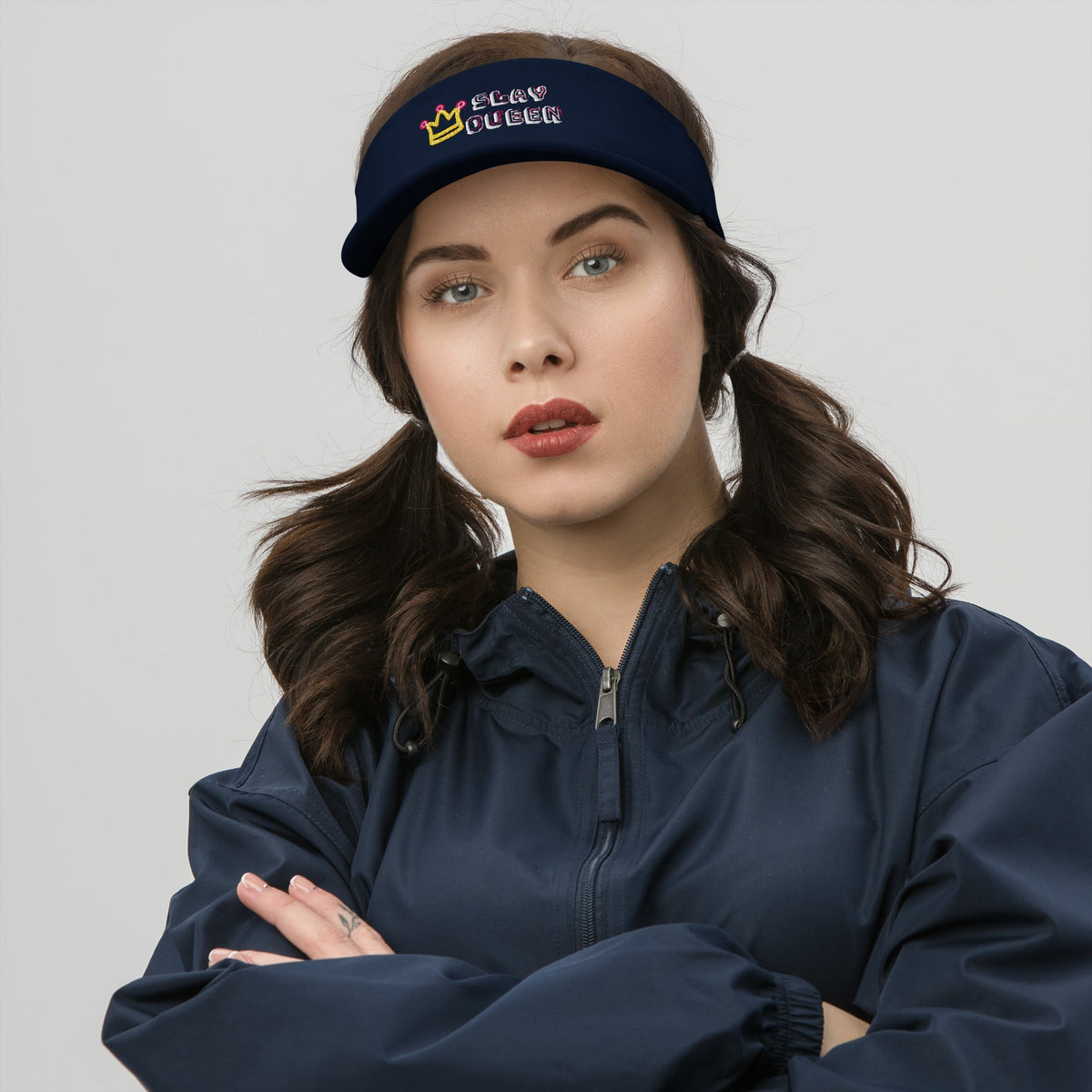 Slay Queen Embroidered Adjustable Sun Visor