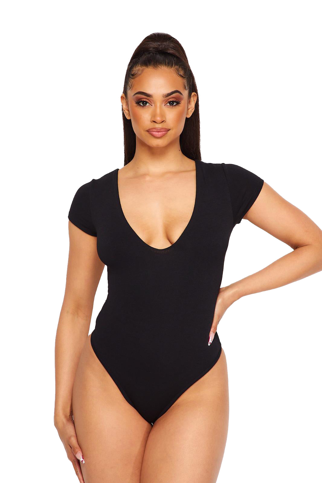 Body con escote en V y mangas tipo capa